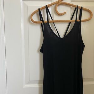 Petite Strappy Basic Maxi Dress, Black, 6